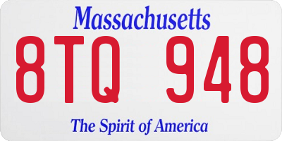 MA license plate 8TQ948