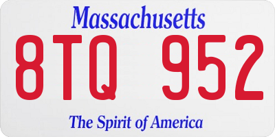 MA license plate 8TQ952