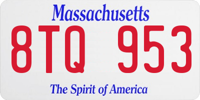 MA license plate 8TQ953