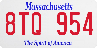 MA license plate 8TQ954