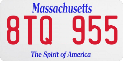 MA license plate 8TQ955