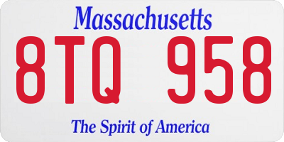 MA license plate 8TQ958
