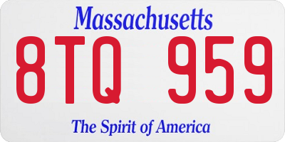 MA license plate 8TQ959