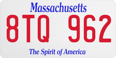 MA license plate 8TQ962