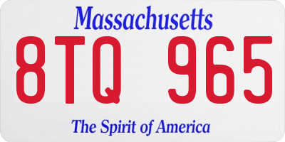 MA license plate 8TQ965