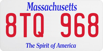 MA license plate 8TQ968