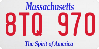 MA license plate 8TQ970