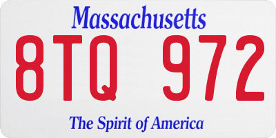 MA license plate 8TQ972