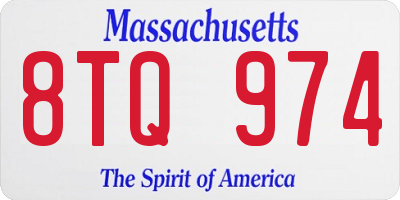 MA license plate 8TQ974