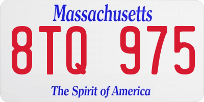 MA license plate 8TQ975