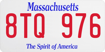 MA license plate 8TQ976