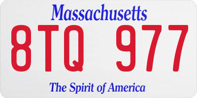 MA license plate 8TQ977