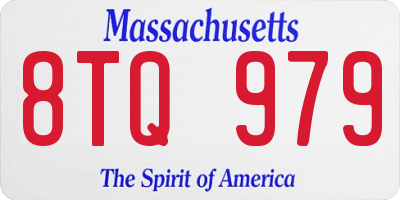 MA license plate 8TQ979