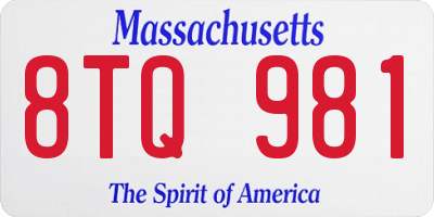 MA license plate 8TQ981