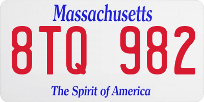 MA license plate 8TQ982