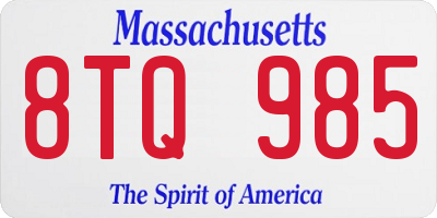 MA license plate 8TQ985