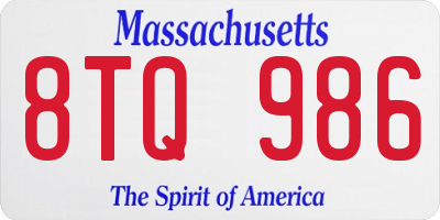 MA license plate 8TQ986