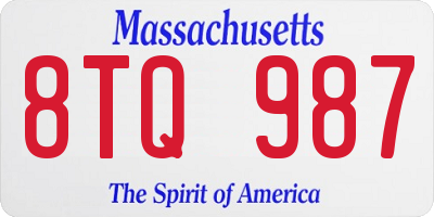 MA license plate 8TQ987