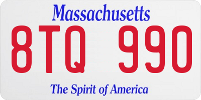 MA license plate 8TQ990