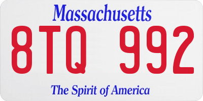 MA license plate 8TQ992