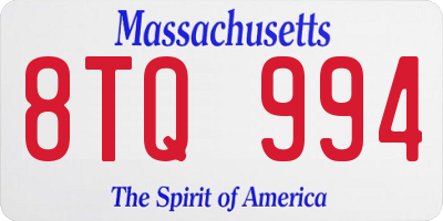 MA license plate 8TQ994
