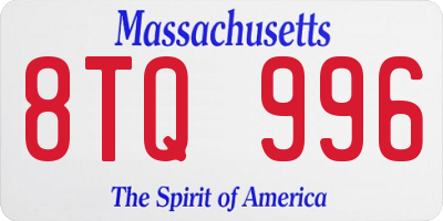 MA license plate 8TQ996