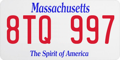 MA license plate 8TQ997