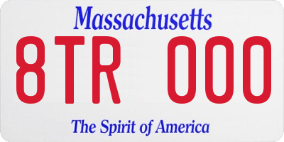 MA license plate 8TR000