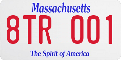 MA license plate 8TR001