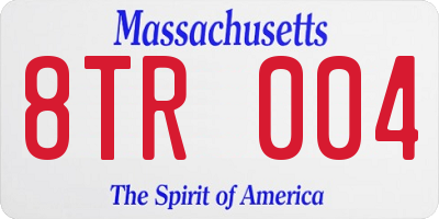 MA license plate 8TR004