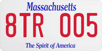 MA license plate 8TR005