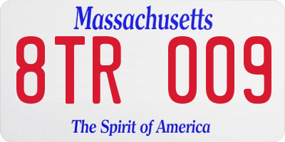 MA license plate 8TR009