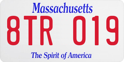 MA license plate 8TR019