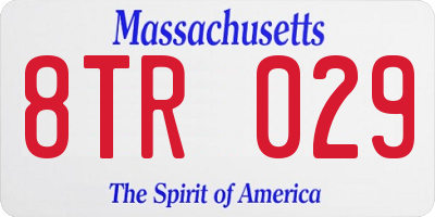 MA license plate 8TR029