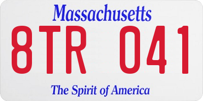 MA license plate 8TR041