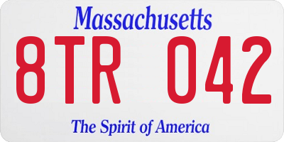 MA license plate 8TR042