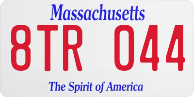 MA license plate 8TR044