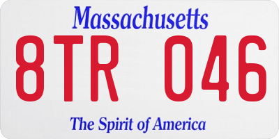 MA license plate 8TR046