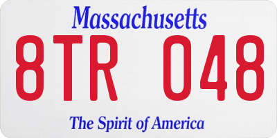 MA license plate 8TR048