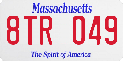 MA license plate 8TR049