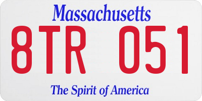 MA license plate 8TR051