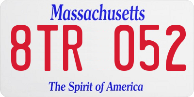 MA license plate 8TR052