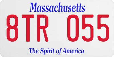 MA license plate 8TR055