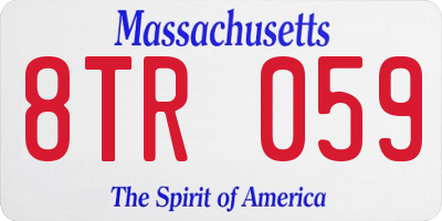 MA license plate 8TR059