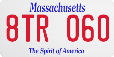 MA license plate 8TR060