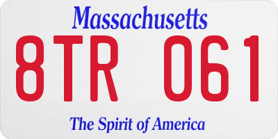 MA license plate 8TR061