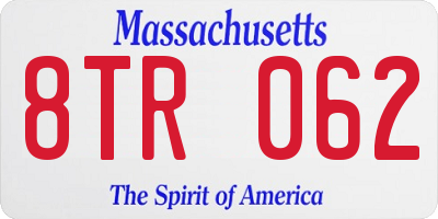 MA license plate 8TR062