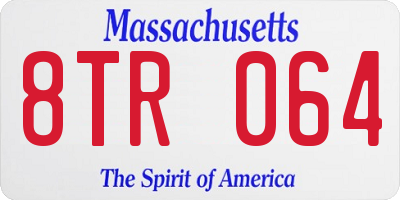 MA license plate 8TR064