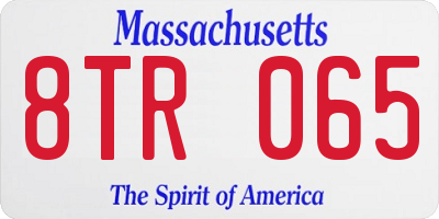 MA license plate 8TR065