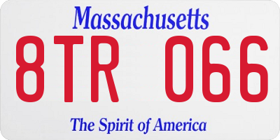 MA license plate 8TR066